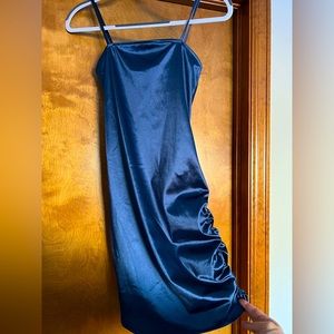 Spaghetti strap ruched bodycon dress